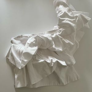 Zara one shoulder ruffled top